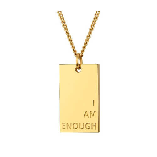 Personalized engraved gold jewelry suppliers custom cuban link chain square pendant necklace wholesale manufacturers